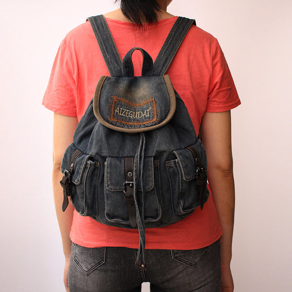 Vintage Denim Backpack