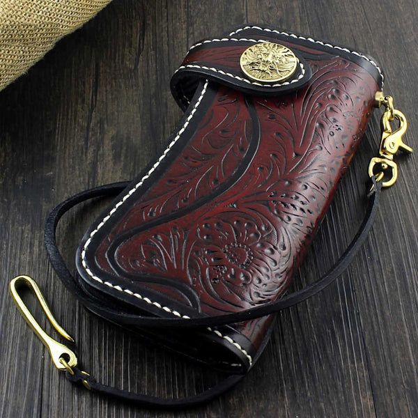 Long Biker Leather Chain Wallet