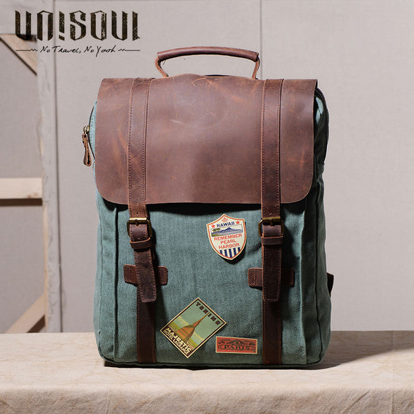 Cool Mens Waxed Large Canvas Backpack Travel Canvas Backpack for Men –  iwalletsmen