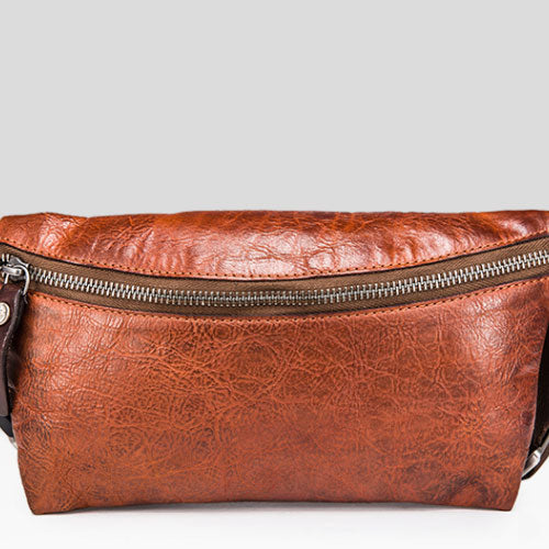 Red Leather Fanny Pack for Women Belt Bag Hip Bag 