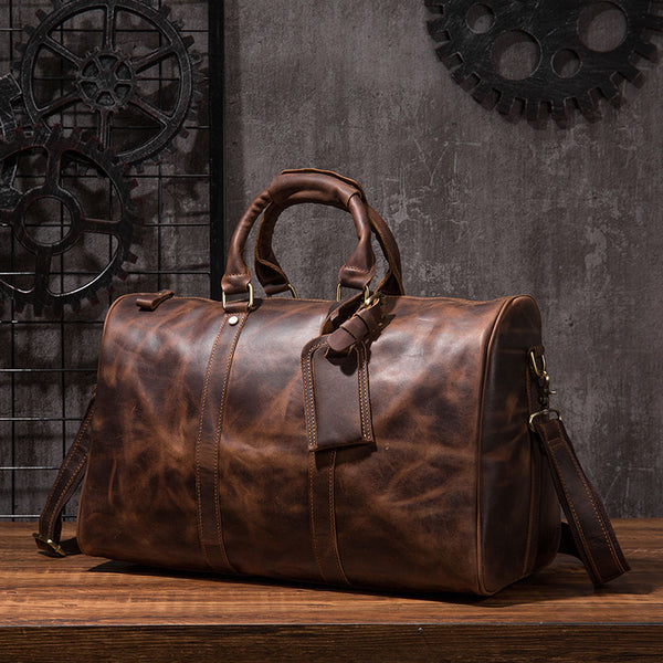 Mens Leather Duffle Bag Vintage