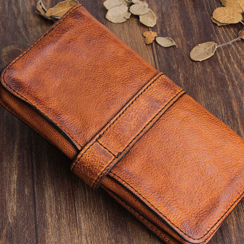 Cool Genuine leather long wallet for men phone clutch Long wallets for