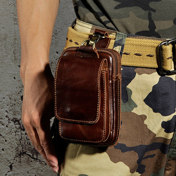 Leather Belt Pouch Mens Small Cases Waist Bag Shoulder Bag for Men –  iwalletsmen