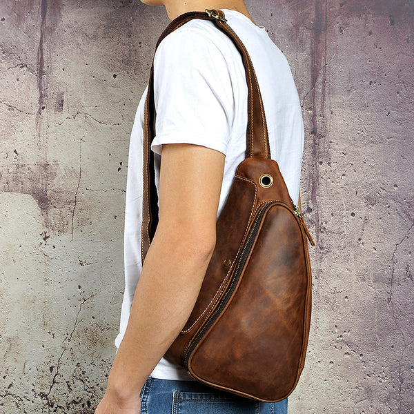 Men's Cool Leather Sling Bag