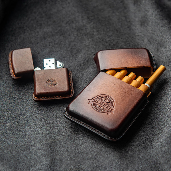 Cool Leather Mens 12pcs Cigarette Holder Case Vintage Custom Cigarette –  iwalletsmen