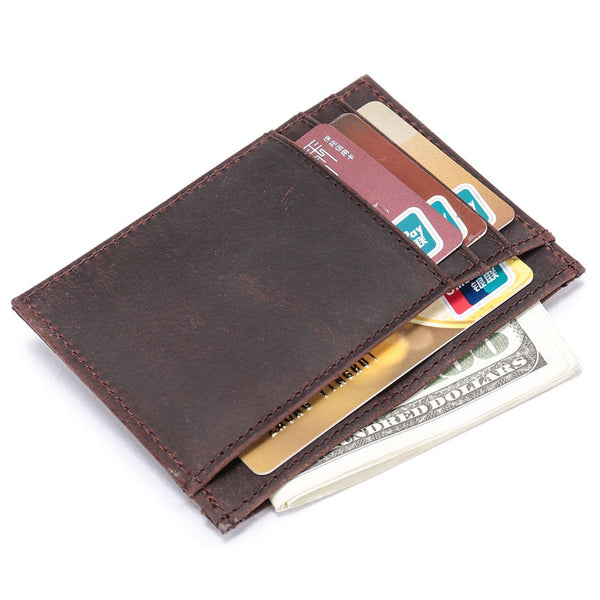 Handmade Leather Mens Cool Slim Leather Wallet Card Wallet Holders Men –  iwalletsmen