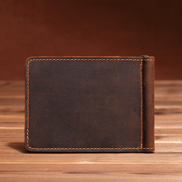 Small Bifold Wallet, Men's Leather Bifold Wallet