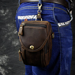 brown leather belt bag​ Leather Belt Pouch Mens Small Crossbody Bag Cell Phone Belt Holster Mens Leather Belt Bag