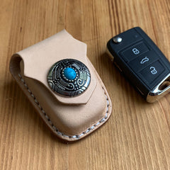 Leather vw Golf Key Fob Cover Handmade Volkswagen Golf Leather Case For Key Fob with Belt Loop