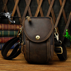 Leather Belt Pouch Mens belt bag leather​ Small Crossbody Bag Cell Phone Belt Holster Mens Leather Belt Bag