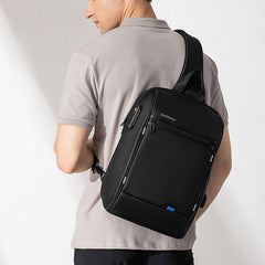 Black Waterproof Large Sling Bag For Men