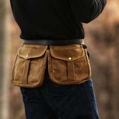 Khaki Canvas Mens Tools Waist Pouches 