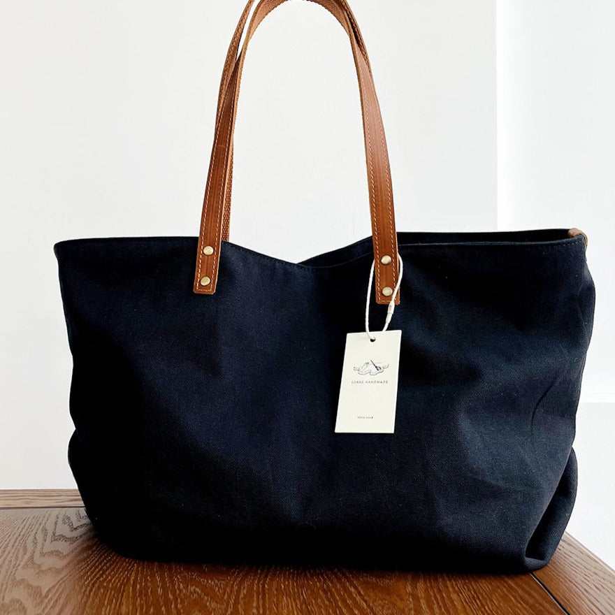 Black Canvas Large Shopper Tote