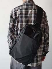 Black Nylon Large Sling Bag For Men