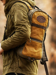 Slim Waxed Hiking Canvas Backpack Slim Canvas Mens Waterproof Backpack for Men