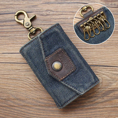 Fashion Denim Mens Keys Wallet Denim Key Holders With Belt Clip for Women