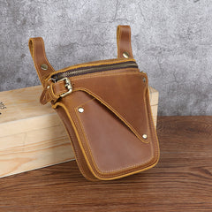 beltbags Tan Men's Leather Belt Bag Leather Waist Bag Mens Belt Bag Belt Pouch For Men