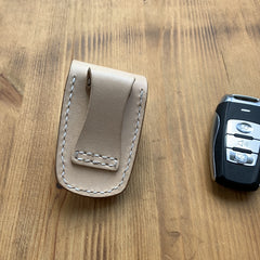 great wall cars Beige Leather Haval Car Key Fob Cover Handmade Haval H6H2H7 Leather Case For Key Fob with Belt Clip