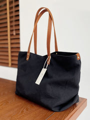 Black Canvas Large Shopper Tote