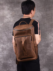 men backpack leather​ Leather Travel Backpack Mens Leather Laptop Backpacks Large Leather Backpack for Men