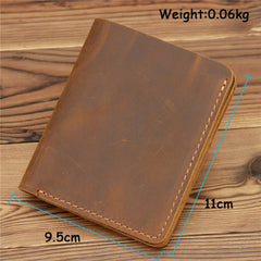 slim card wallet Brown Leather Mens Slim Bifold Wallet Small Wallets Vertical Billfold Wallet Front Pocket Wallet for Men