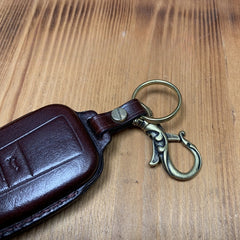 leather key fob custom​ Dark Brown Leather Toyota Key Fob Cover Handmade Toyota Leather Case For Key Fob with Belt Clip