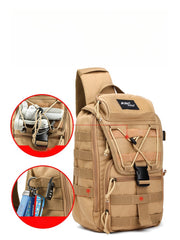 Khaki Large Tactical Sling Bag For Men Canvas tactical sling backpack Military Backpack For Men Military Rucksack