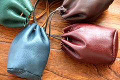 drawstring makeup pouch Leather Coin Pouch Drawstring Pouch Male Coin Pouch Small Coin Pouch