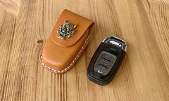 Leather Audi Key Fob Cover Handmade Audi AX135 Leather Case For Key Fob with Belt Loop