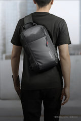 black sling bag 14‘’ Laptop Black Large Sling Bag For Big Men