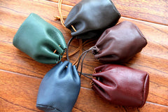 leather drawstring pouch Leather Coin Pouch Drawstring Pouch Male Coin Pouch Small Coin Pouch