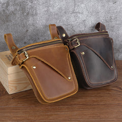 mens bum bag Tan Men's Leather Belt Bag Leather Waist Bag Mens Belt Bag Belt Pouch For Men