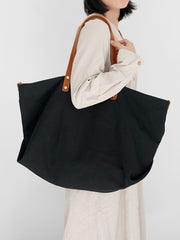 Black Canvas Large Shopper Tote