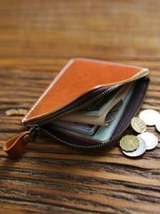 best mens wallet front pocket​ Handmade Leather Wallet with Zipper Mens Slim Leather Wallet Front Pocket Mens Wallet