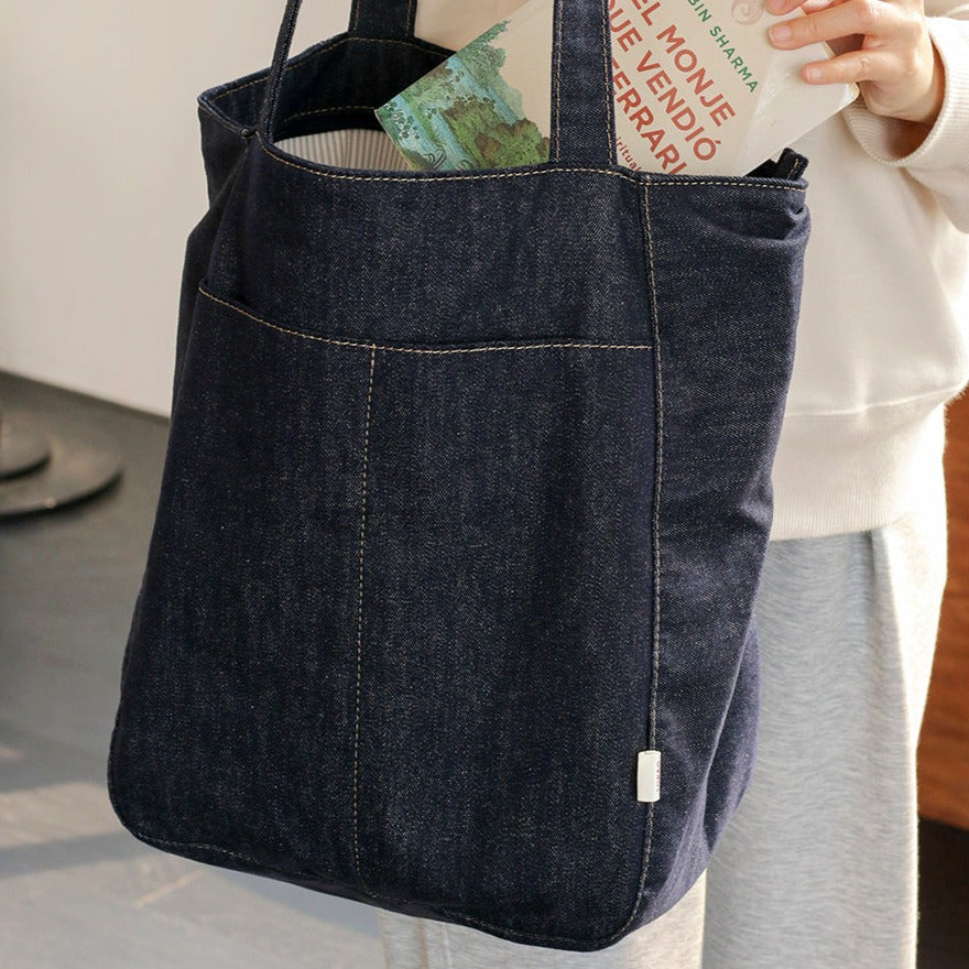 Women Blue Denim Shopper Tote Bag