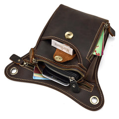 leg pouch bag​ Motorcycle Thigh Bag Brown Biker Leg Bag Leather Men's Belt Pouch Drop Leg Bags