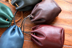 small drawstring pouch Leather Coin Pouch Drawstring Pouch Male Coin Pouch Small Coin Pouch