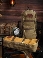 Slim Waxed Hiking Canvas Backpack Slim Canvas Mens Waterproof Backpack for Men