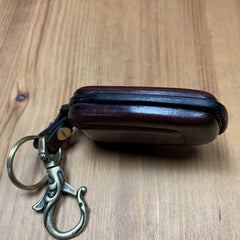 key fob cover leather​ Dark Brown Leather Toyota Key Fob Cover Handmade Toyota Leather Case For Key Fob with Belt Clip