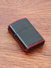 Cool Handmade Black Leather Mens Classic Zippo Lighter Case Standard Zippo Lighter Holder for Men