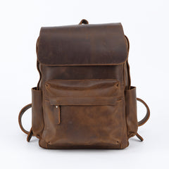 mens leather backpack brown​ Dark Brown Leather Backpack 15 inches Laptop Backpack Mens Large Leather Camera Backpack