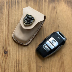 great wall motors cars​ Beige Leather Haval Car Key Fob Cover Handmade Haval H6H2H7 Leather Case For Key Fob with Belt Clip