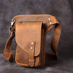 thigh bag for men Mens Leather Thigh Bag Fanny Pack for Men Drop Leg Bag Leather Bum Bag Waist Bag