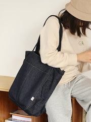 Women Blue Denim Shopper Tote Bag