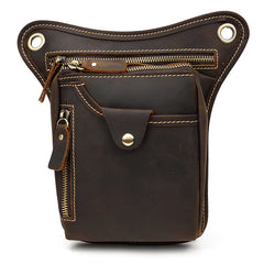 leg pack​ Motorcycle Thigh Bag Brown Biker Leg Bag Leather Men's Belt Pouch Drop Leg Bags