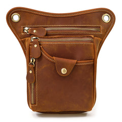 leather thigh bags​ Motorcycle Thigh Bag Brown Biker Leg Bag Leather Men's Belt Pouch Drop Leg Bags