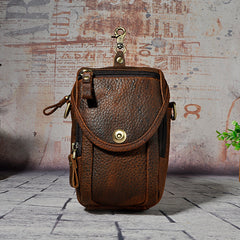 Leather Belt Pouch Mens Small Crossbody Bag Cell Phone Belt Holster Mens belt loop pouch​ Leather Belt Bag