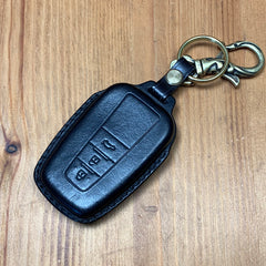 black leather key fob​ Black Leather Toyota Key Fob Cover Handmade Toyota Leather Case For Key Fob with Belt Clip