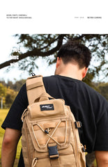 Khaki military backpack Large Tactical Sling Bag For Men Canvas Military Backpack For Men Military Rucksack