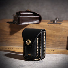 vintage cigarette case with lighter​  Leather Mens Cigarette Case with Belt Loop Zippo Lighter Holder for Men